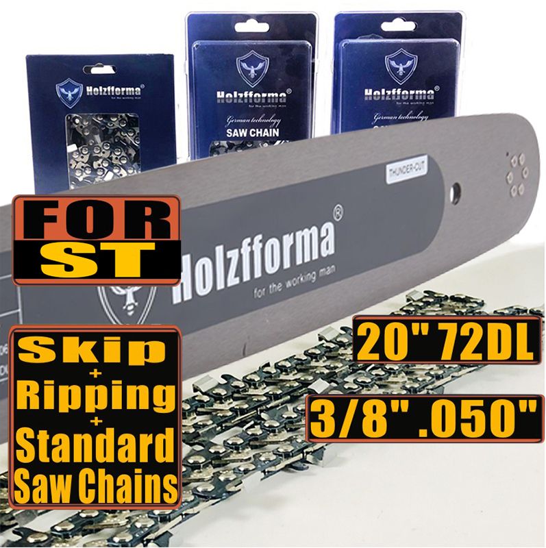 [PA-0079] Holzfforma Pro 20inch 3/8 .050 72DL Solid Guide Bar & Standard Chain &