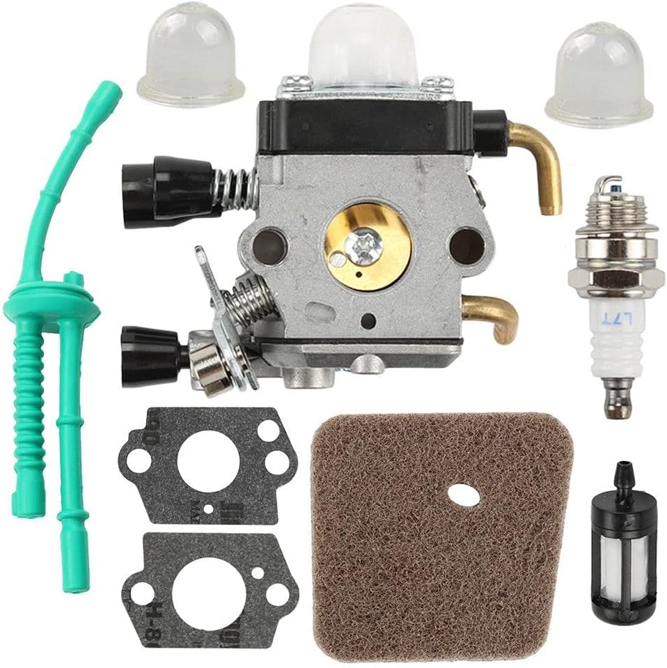 Carburetor rebuild kit with fuel line and filter for Stihl FS55 and FS38 from Pentales Ltd